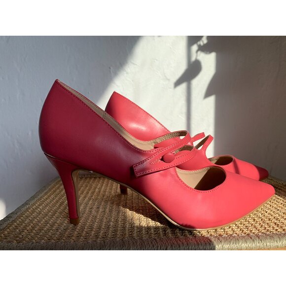 Journee Collection Pumps, Mary Jane Style | Make Coral Pink Your POP of color - Picture 4 of 11